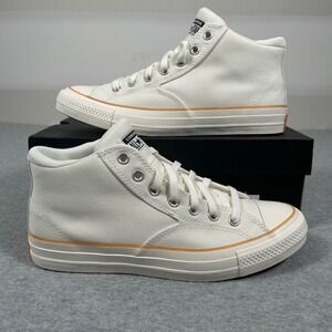 Converse Malden Street Mid Top Shoes Men 10 Egret‎ Gum Vintage White Sneakers
